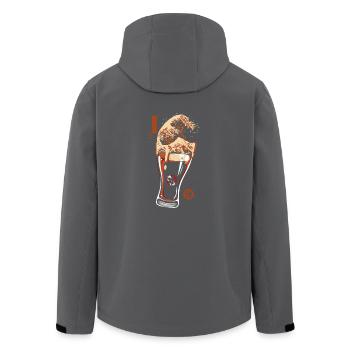 Great Wave Glasbier - Recycelte Männer Softshell-Jacke von Stanley/Stella - Anthrazit - Hinten - AI Model Male 185 light (185cm)