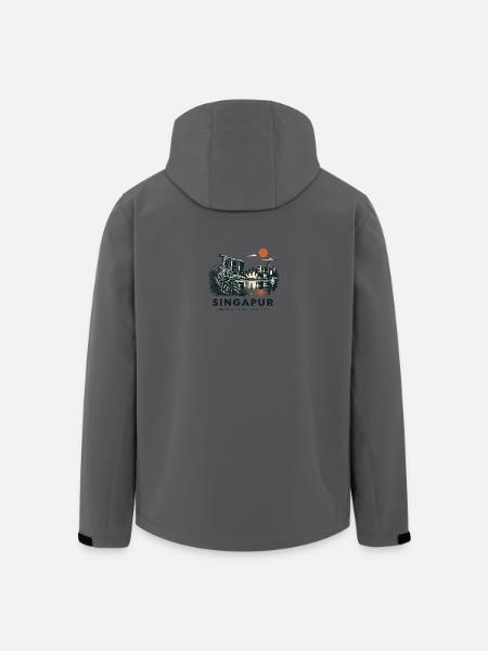 Singapur Skyline Abend - Recycelte Männer Softshell-Jacke von Stanley/Stella - Anthrazit