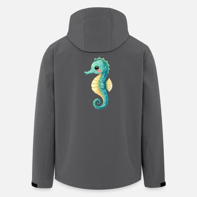 Pastell-Seepferdchen Meeresliebe - Recycelte Männer Softshell-Jacke von Stanley/Stella - Anthrazit
