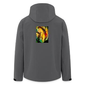 Confusion - Men’s Recycled Softshell Jacket by Stanley/Stella - anthracite - Back - AI Model Male 185 light (185cm)