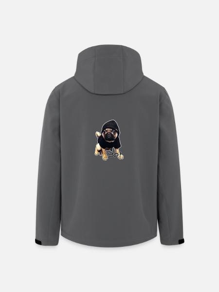 yo_mops_3 - Recycelte Männer Softshell-Jacke von Stanley/Stella - Anthrazit