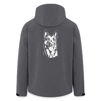 Belgian Malinois Portrait Hund Hunde Wilsigns - Recycelte Männer Softshell-Jacke von Stanley/Stella - Anthrazit - Hinten - AI Model Male 185 light (185cm)
