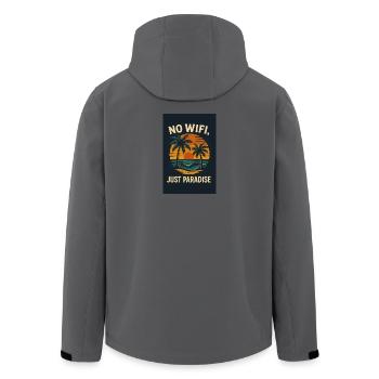 No Wifi, Just Paradise - Recycelte Männer Softshell-Jacke von Stanley/Stella - Anthrazit - Hinten - AI Model Male 185 light (185cm)