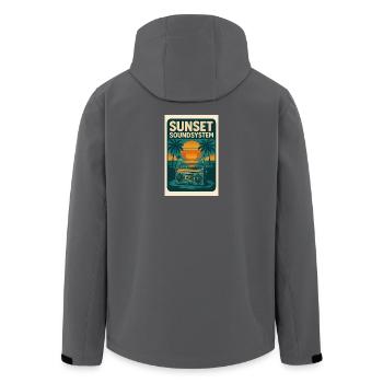 Sunset Soundsystem - Recycelte Männer Softshell-Jacke von Stanley/Stella - Anthrazit - Hinten - AI Model Male 185 light (185cm)