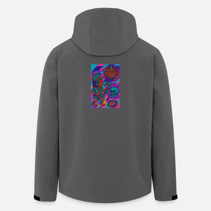 Aztec warrior and symbols - Men’s Recycled Softshell Jacket by Stanley/Stella - anthracite