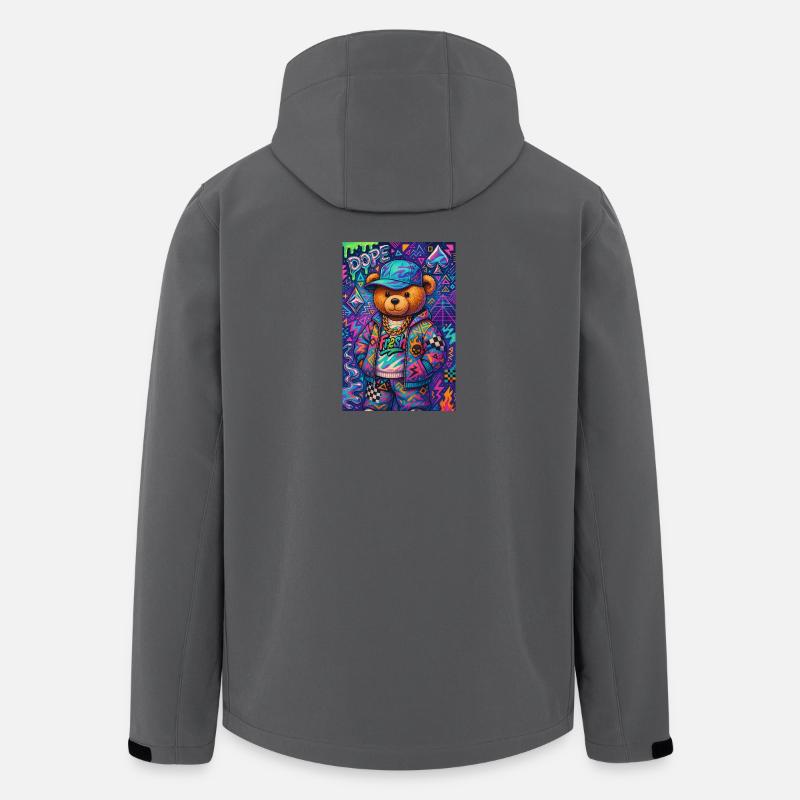 Bär im urbanen Retro-Modus - Recycelte Männer Softshell-Jacke von Stanley/Stella - Anthrazit