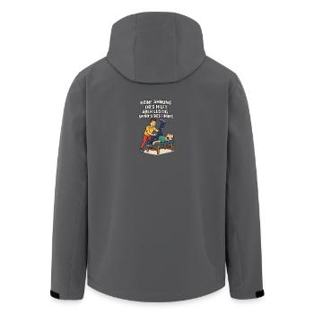 Dicton de physio : Aucune idée si ça aide drôle - Veste softshell homme en polyester recyclé Stanley/Stella - charbon - Dos - AI Model Male 185 light (185cm)