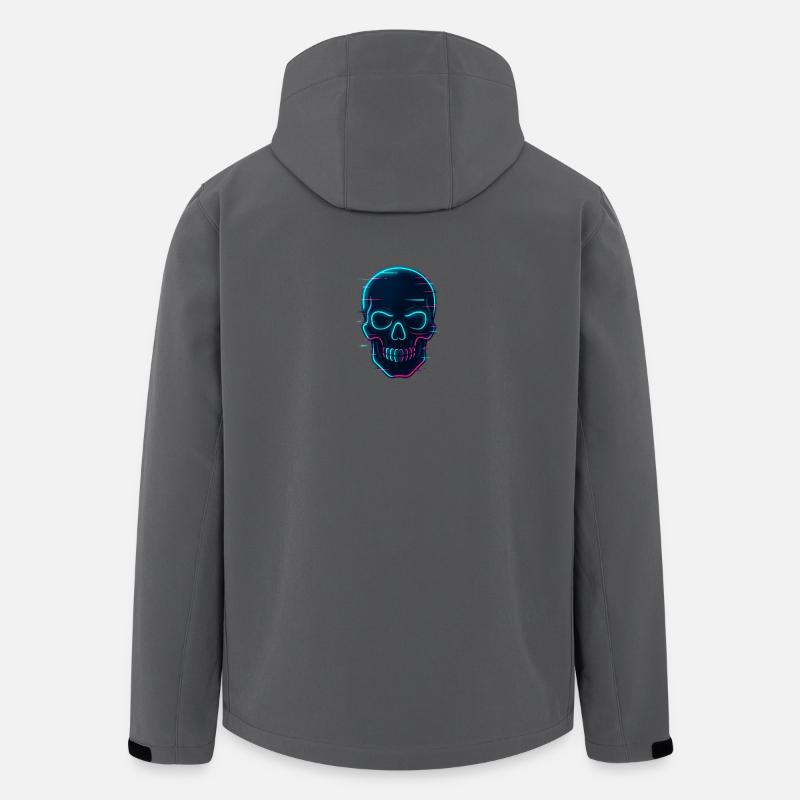 Conception de crâne cybernétique au néon - Veste softshell homme en polyester recyclé Stanley/Stella - charbon
