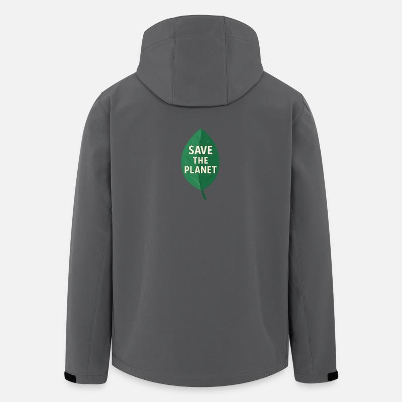 Eco-Leaf Save the Planet Design - Men’s Recycled Softshell Jacket by Stanley/Stella - anthracite