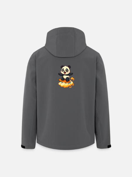Panda Surfer cartoon Design - Men’s Recycled Softshell Jacket by Stanley/Stella - anthracite
