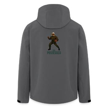 Tarnung des besessenen Kriegers - Recycelte Männer Softshell-Jacke von Stanley/Stella - Anthrazit - Hinten - AI Model Male 185 light (185cm)