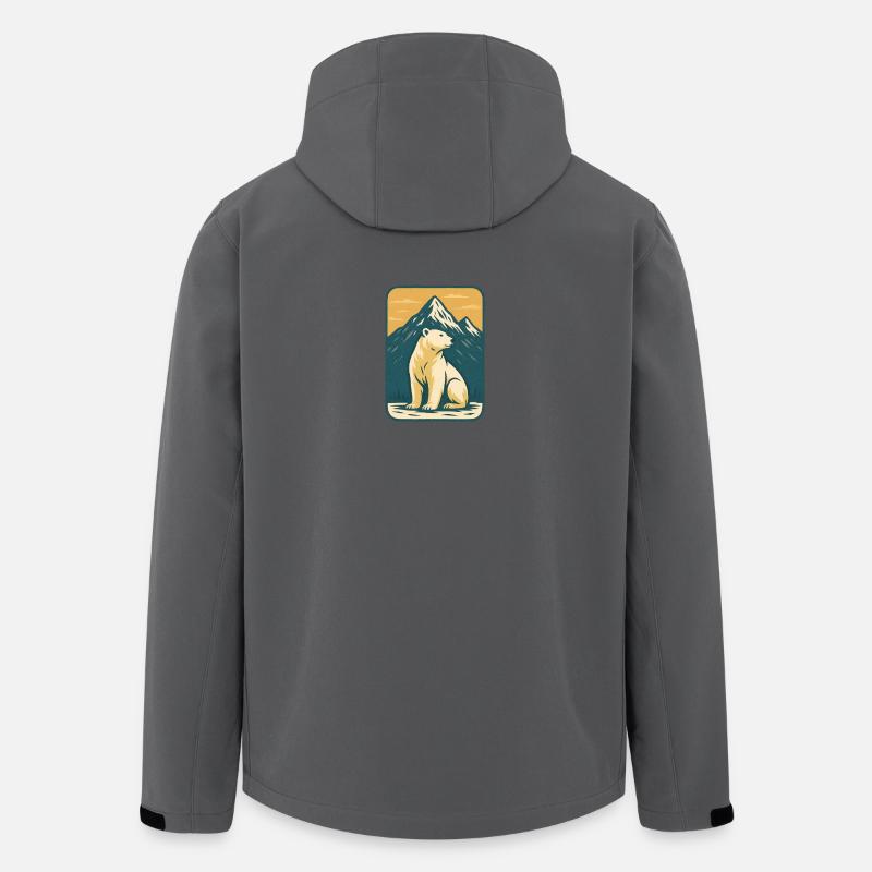 Polar Bär vor Berglandschaft - Recycelte Männer Softshell-Jacke von Stanley/Stella - Anthrazit