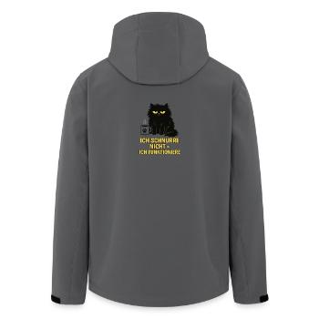 Je ne ronronne pas – je fonctionne (chat) - Veste softshell homme en polyester recyclé Stanley/Stella - charbon - Dos - AI Model Male 185 light (185cm)