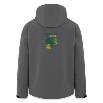 French Inhale – Respire en  Style (profil coloré) - Veste softshell homme en polyester recyclé Stanley/Stella - charbon - Dos - AI Model Male 185 light (185cm)