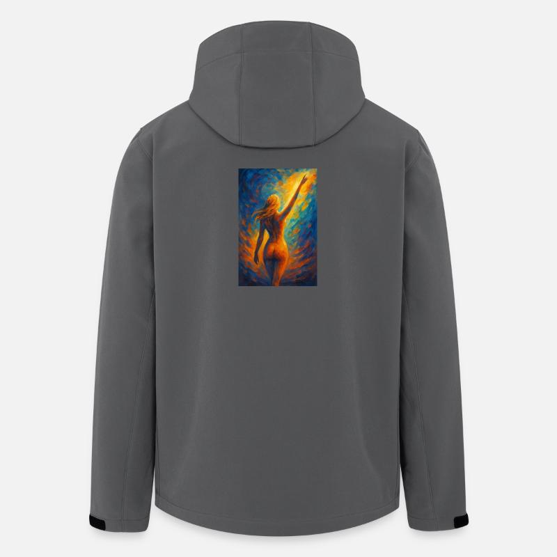 Silhouette in firelight - Men’s Recycled Softshell Jacket by Stanley/Stella - anthracite