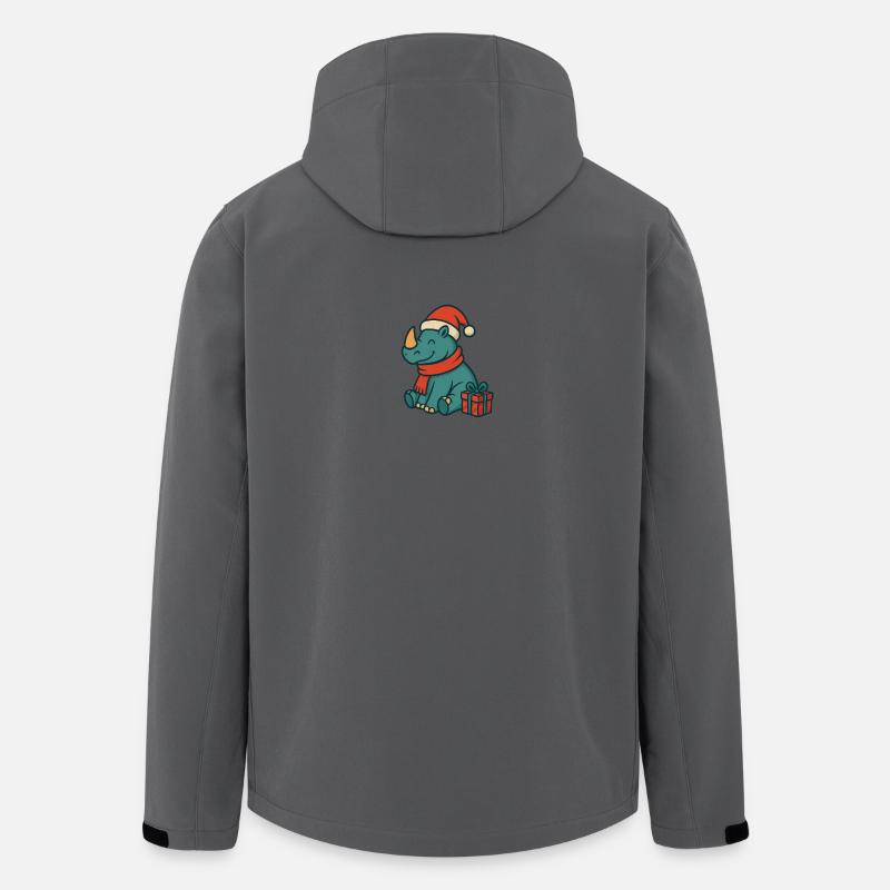 Christmas_Rhino_Retro - Recycelte Männer Softshell-Jacke von Stanley/Stella - Anthrazit