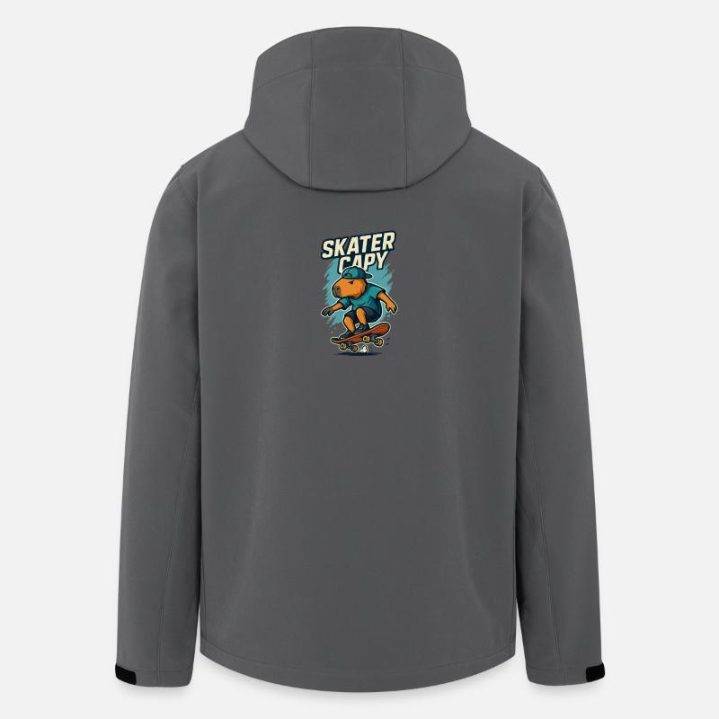 Skater Capy – Cool Capybara Skate - Recycelte Männer Softshell-Jacke von Stanley/Stella - Anthrazit