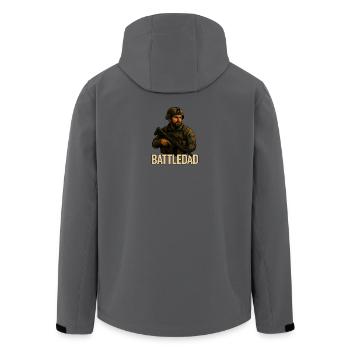 BattleDad – Conception de soldat joueur vétéran - Veste softshell homme en polyester recyclé Stanley/Stella - charbon - Dos - AI Model Male 185 light (185cm)