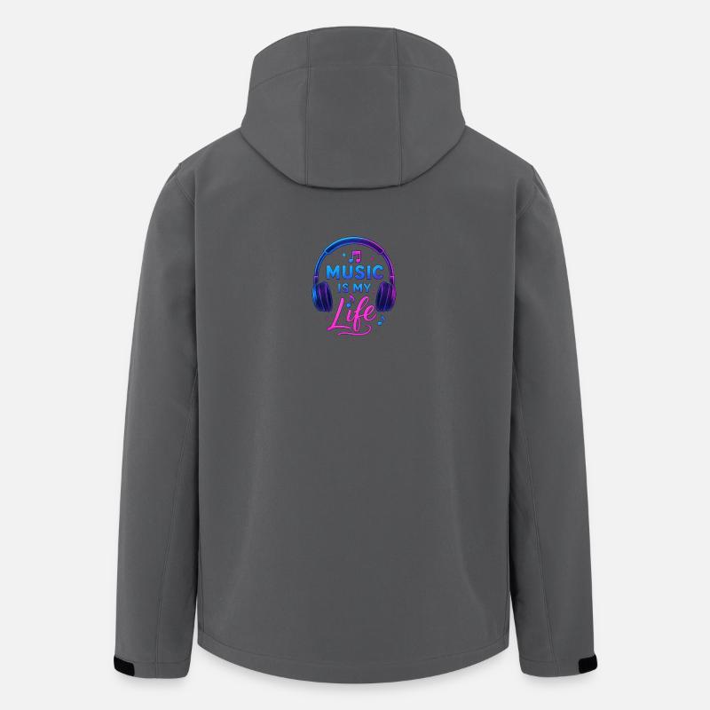 Music ist mein Leben Neon Kopfhörer - Recycelte Männer Softshell-Jacke von Stanley/Stella - Anthrazit