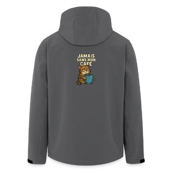 Niemals ohne meinen Kaffee - Recycelte Männer Softshell-Jacke von Stanley/Stella - Anthrazit - Hinten - AI Model Male 185 light (185cm)