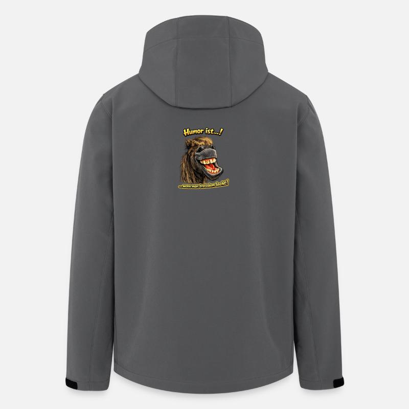 Lachendes Pferd mit Grinsen - Recycelte Männer Softshell-Jacke von Stanley/Stella - Anthrazit