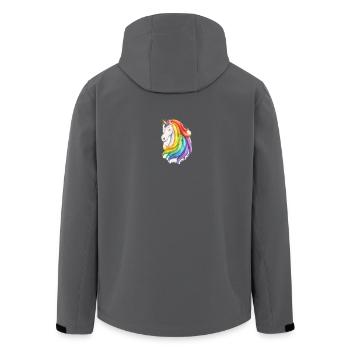 Regenbogen-Einhorn-Geist-Tiergeschenk - Recycelte Männer Softshell-Jacke von Stanley/Stella - Anthrazit - Hinten - AI Model Male 185 light (185cm)