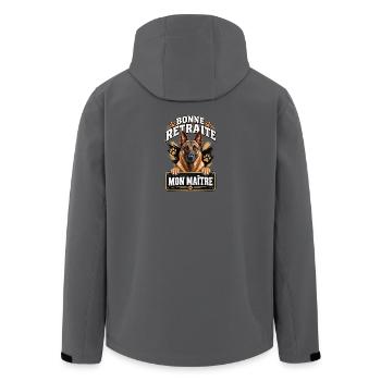 Bonne retraite mon maître - Veste softshell homme en polyester recyclé Stanley/Stella - charbon - Dos - AI Model Male 185 light (185cm)