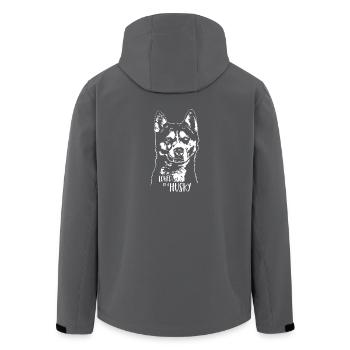 Loved by a Husky Hundespruch Wilsigns - Recycelte Männer Softshell-Jacke von Stanley/Stella - Anthrazit - Hinten - AI Model Male 185 light (185cm)