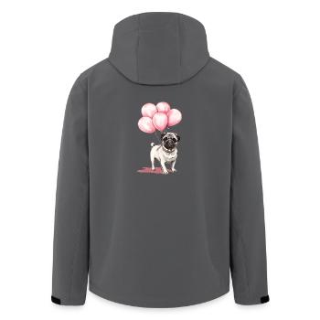 Mops und Luftballons - Recycelte Männer Softshell-Jacke von Stanley/Stella - Anthrazit - Hinten - AI Model Male 185 light (185cm)