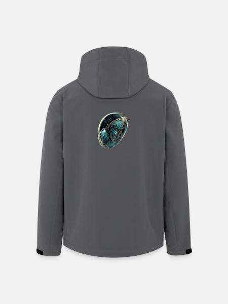Teal Bubble Butterfly - Men’s Recycled Softshell Jacket by Stanley/Stella - anthracite