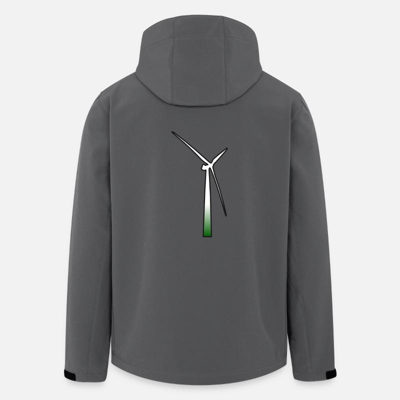 windmill windmill wind turbine windrad11 - Men’s Recycled Softshell Jacket by Stanley/Stella - anthracite