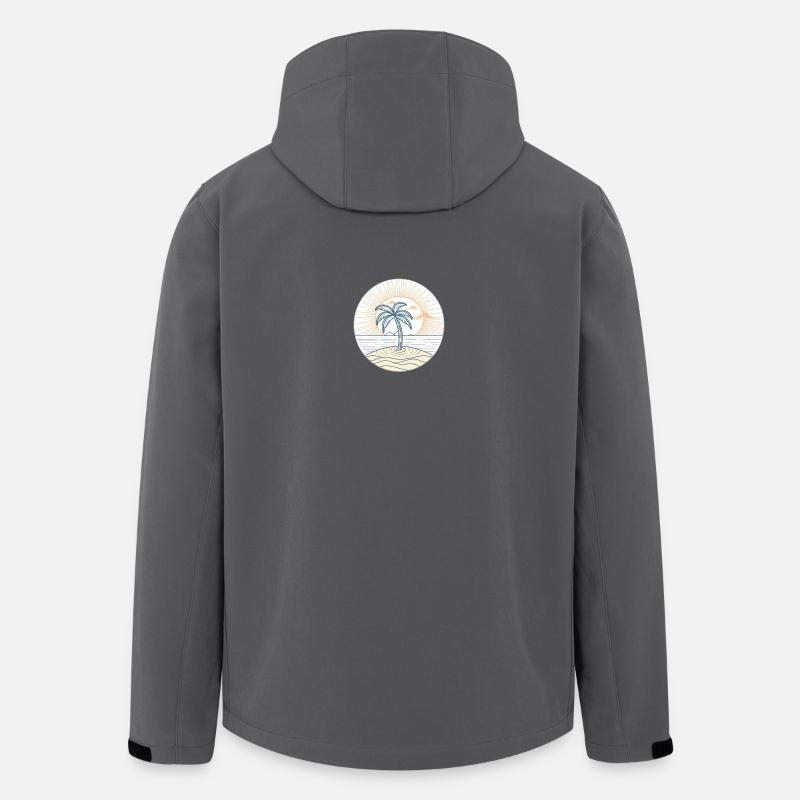 Sunny Island Palm Circle - Men’s Recycled Softshell Jacket by Stanley/Stella - anthracite