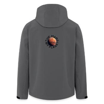 Martian surface with craters - Men’s Recycled Softshell Jacket by Stanley/Stella - anthracite - Back - AI Model Male 185 light (185cm)
