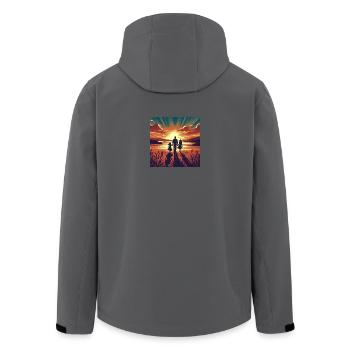 Evening walk at sunset - Men’s Recycled Softshell Jacket by Stanley/Stella - anthracite - Back - AI Model Male 185 light (185cm)