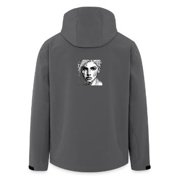 Expressive line portrait - Men’s Recycled Softshell Jacket by Stanley/Stella - anthracite - Back - AI Model Male 185 light (185cm)