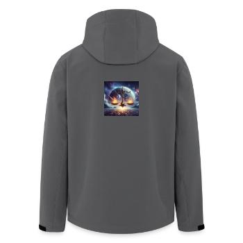 LIBRA \ Zodiac Signs - Men’s Recycled Softshell Jacket by Stanley/Stella - anthracite - Back - AI Model Male 185 light (185cm)
