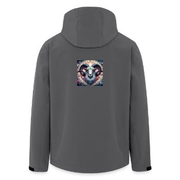 ARIES \ Zodiac - Men’s Recycled Softshell Jacket by Stanley/Stella - anthracite - Back - AI Model Male 185 light (185cm)