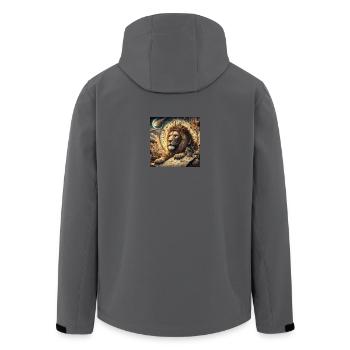 LEO \ Zodiac - Men’s Recycled Softshell Jacket by Stanley/Stella - anthracite - Back - AI Model Male 185 light (185cm)