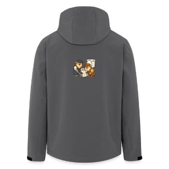 Klempnermäuse an der Toilette - Recycelte Männer Softshell-Jacke von Stanley/Stella - Anthrazit - Hinten - AI Model Male 185 light (185cm)