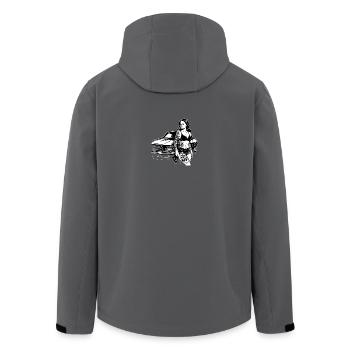 Tattoo-Pin-up und Oldtimer - Recycelte Männer Softshell-Jacke von Stanley/Stella - Anthrazit - Hinten - AI Model Male 185 light (185cm)