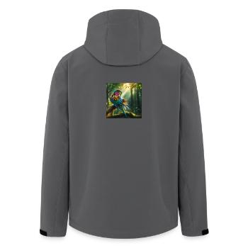 Aventure en forêt avec des couleurs et de la lumière - Veste softshell homme en polyester recyclé Stanley/Stella - charbon - Dos - AI Model Male 185 light (185cm)