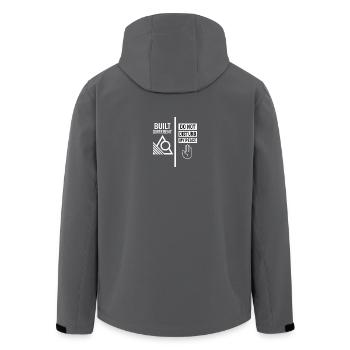 Minimalist Peace Motiv Design - Recycelte Männer Softshell-Jacke von Stanley/Stella - Anthrazit - Hinten - AI Model Male 185 light (185cm)