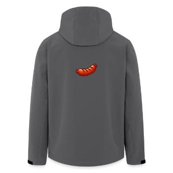 Fröhliche Bratwurst Cartoon - Recycelte Männer Softshell-Jacke von Stanley/Stella - Anthrazit - Hinten - AI Model Male 185 light (185cm)