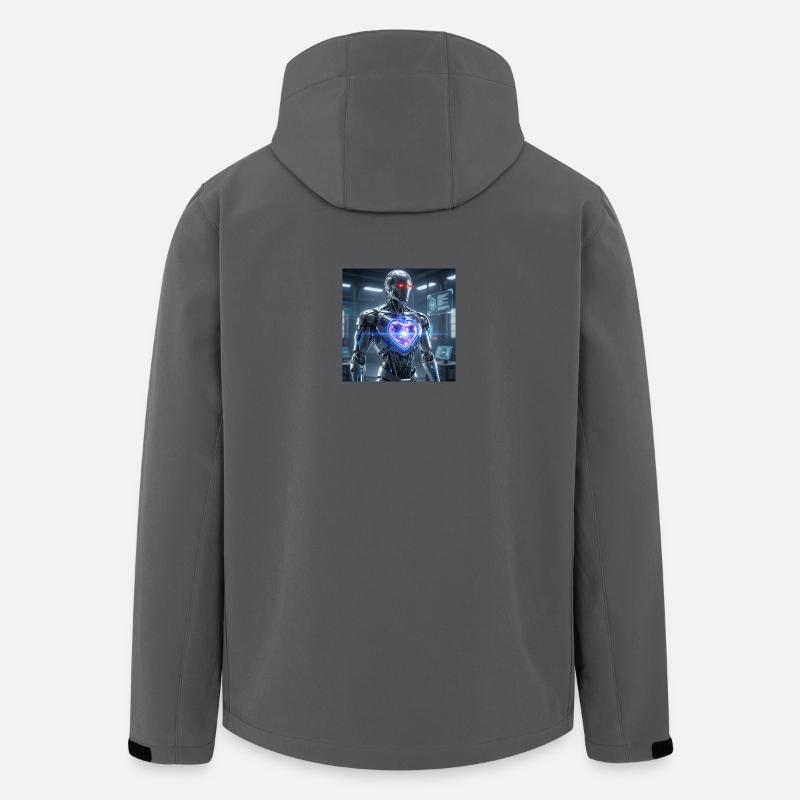 Futuristischer Roboter mit Lichteffekt - Recycelte Männer Softshell-Jacke von Stanley/Stella - Anthrazit