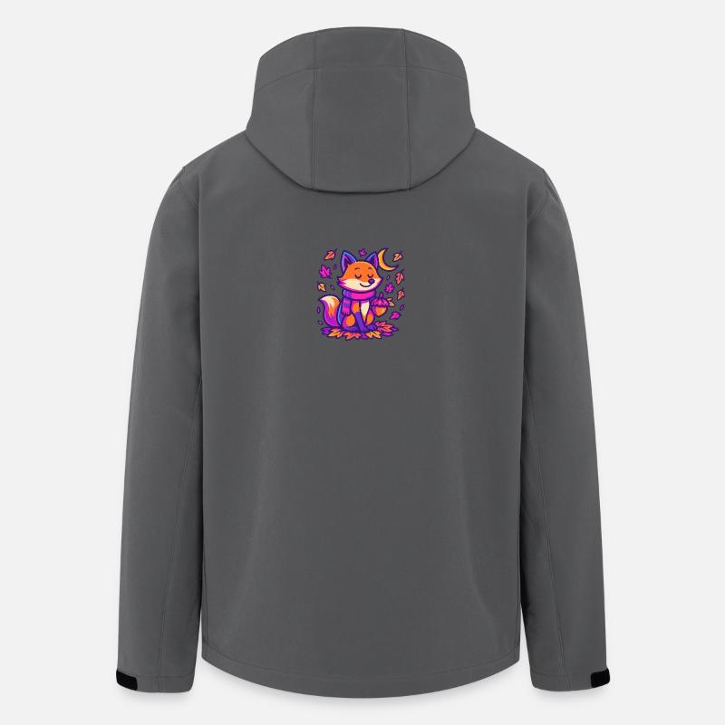 Herbstlicher Fuchs mit Kürbisskizze - Recycelte Männer Softshell-Jacke von Stanley/Stella - Anthrazit