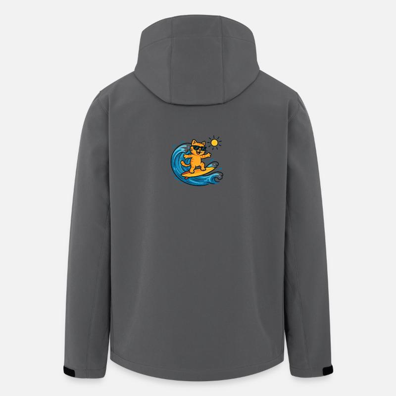 Chat surfeur soleil - Veste softshell homme en polyester recyclé Stanley/Stella - charbon