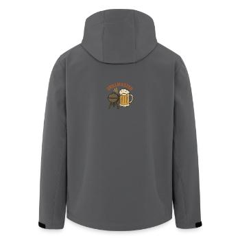 Grillmeister – Bier und Grillmotiv - Recycelte Männer Softshell-Jacke von Stanley/Stella - Anthrazit - Hinten - AI Model Male 185 light (185cm)