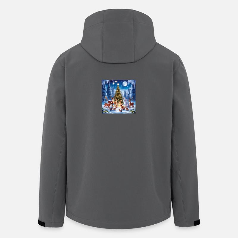 Winterwald Weihnachtstierzauber - Recycelte Männer Softshell-Jacke von Stanley/Stella - Anthrazit