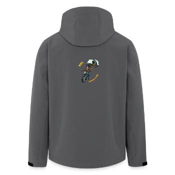 Ich lebe im Flugzeugmodus - Recycelte Männer Softshell-Jacke von Stanley/Stella - Anthrazit - Hinten - AI Model Male 185 light (185cm)