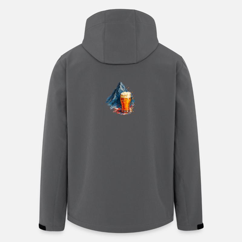 Bier und Bergpanorama - Recycelte Männer Softshell-Jacke von Stanley/Stella - Anthrazit